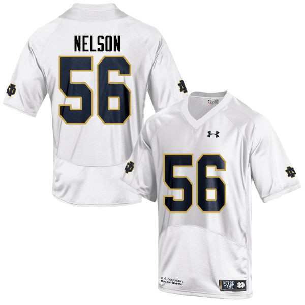 Men's NCAA Notre Dame Fighting Irish #56 Quenton Nelson Stitched College Under Armour Authentic White Football Jersey QI10H28WI